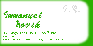 immanuel movik business card